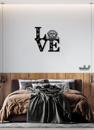 Панно love&paws ши-пу 20x20 см - картины и лофт декор из дерева на стену.7 фото