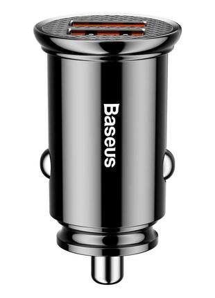 Автомобільний зарядний пристрій baseus circular plastic а+а 30w black