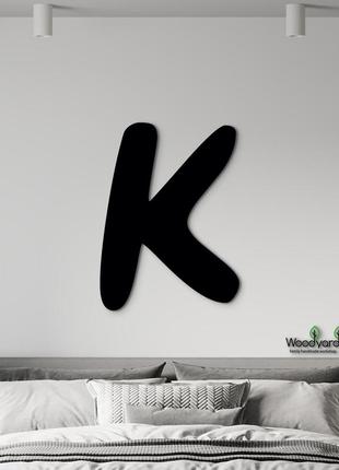 Панно буква k 15x13 см - картины и лофт декор из дерева на стену.6 фото