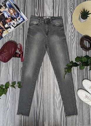 Сірі джинси скіни з потертостями big nile #3576