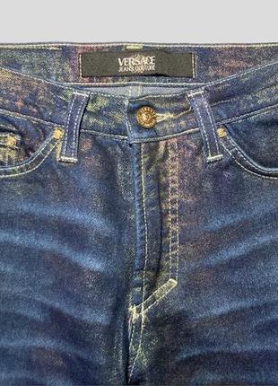 Джинси з голографічним ефектом блискучі versace jeans couture з гарною посадкою