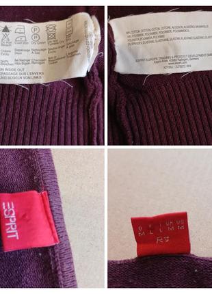 Жіночий бордовий бавовняний кардиган бренда esprit оригінальний4 фото