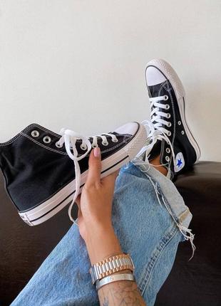 Кеды черно-белые текстиль, converse all star black-white