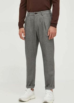 Германия, из 100% шерсти мужские чиносы, брюки штаны, серого цвета.