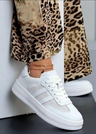 Кросівки, білі кеди натуральна шкіра