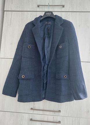 Брендовый твидовый пиджак жакет