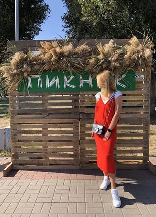 Червоний сарафан з розрізами imperial