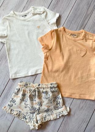 Набір: футболочки та шорти kiabi disney для дівчинки