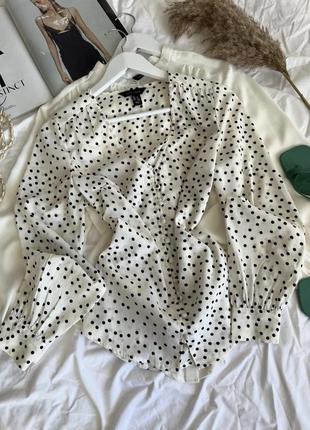 Дуже гарна блуза в горошок від new look р. 8(s)