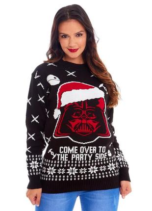 Свитер новогодний джемпер дарт вейдер звездные войны star wars darth wader черный...
