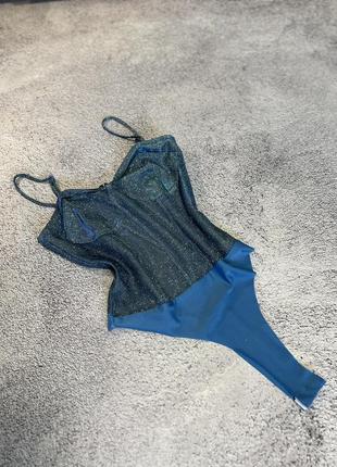 Боди блестяще в корсетном стиле