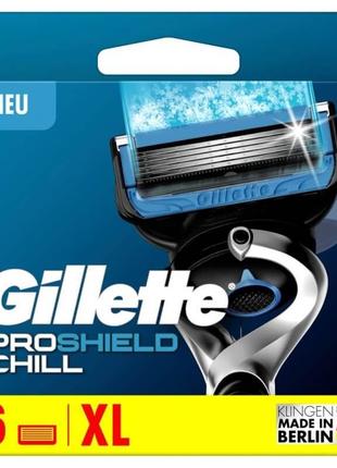 Змінні касети для гоління (картриджі леза) чоловічі gillette fusion proshield chill 6 шт1 фото