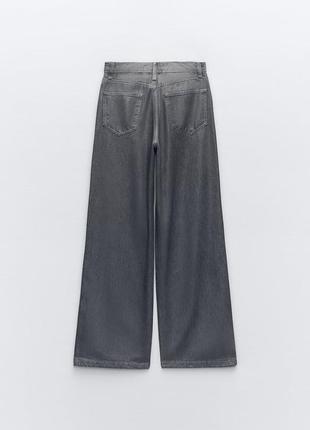 Вощеные серые джинсы zara