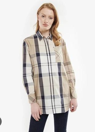Сорочка подовжена в клітинку рубашка barbour