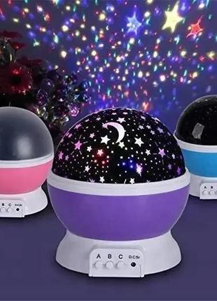 Нічник — проєктор зоряне небо star master dream, що обертається у формі кулі, дитячий круглий світильник2 фото