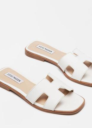 Жіночі шльопки тапочки steve madden hadyn leather white оригінал