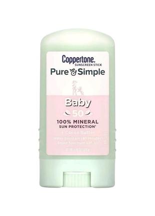Сонцезахисний засіб для дітей coppertone, baby, sunscreen stick, spf 50, (13.9 g)