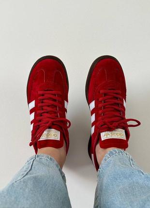 Adidas handball special scarlet gum женские кроссовки адедас красные, кроссовки жеncкие красавное адидас6 фото