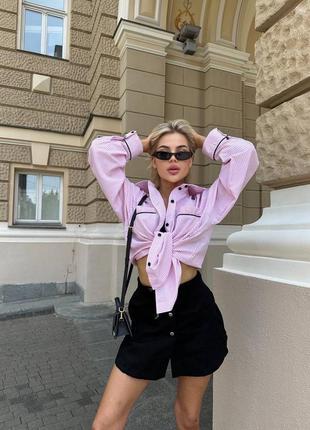 Женская розовая рубашка