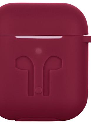 Чехол для наушников apple airpods с карабином, вишневый (3.0mm) - чехлы для airpods3 фото