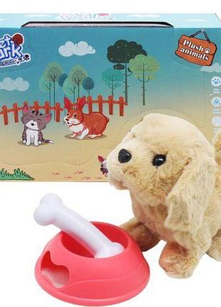 Игрушка собачка ходит и лает, бежевый - собачки на батарейках