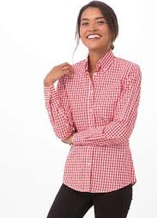Біла бавовняна рожева сорочка в карту
