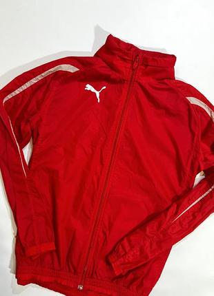 Вітровка з капюшоном puma! червоного кольору з білим лого!