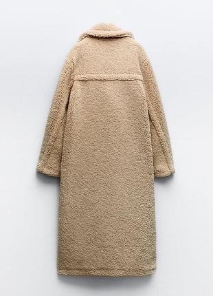 Шуба шубка пальто тедді zara бежеве 1255/700 оригінал ✅ xs s m l xl xxl6 фото