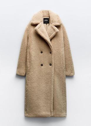 Шуба шубка пальто тедді zara бежеве 1255/700 оригінал ✅ xs s m l xl xxl7 фото