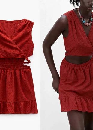 Zara, xl стильні сукня з прошви зі сміливими вирізами