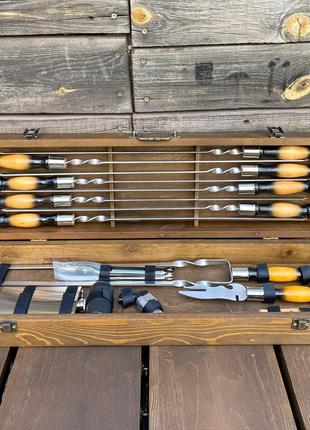 Подарочный набор шампуров охотник ручной работы