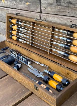 Подарочный набор шампуров охотник ручной работы