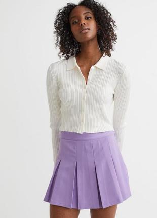 Теннисная юбка плиссе лавандовая фиолетовая h&m