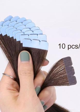 Натуральные волосы для наращивания премиум класса на ленте