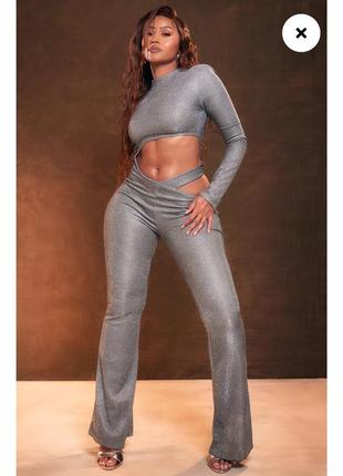 Секси серебристый комбинезон s-m