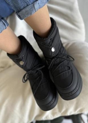 Матові сапожки дутіки в стилі puma двойний утеплювач (натуральна шерсть)🔥🔥🔥25,5