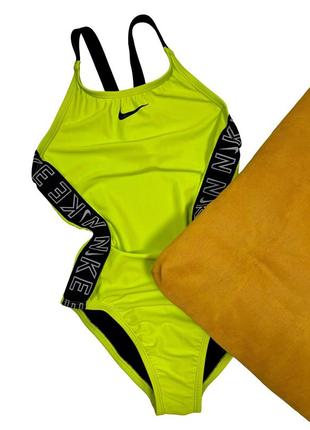 Сдельный цельный купальник на лампасах nike оригинал