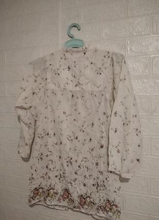 Блуза, рубашка в цветочный принт рукав 3/42 фото
