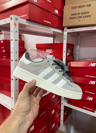 Adidas campus grey white premium женские кроссовки адидас кампус демисезонные