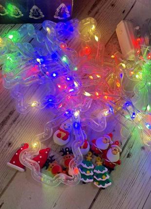 Гірлянда штора фігурки в ялинці 3 м, світлодіодна лед гірлянда на вікно