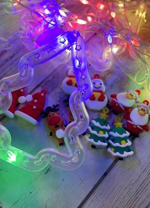 Гірлянда штора фігурки в ялинці 3 м, світлодіодна лед гірлянда на вікно