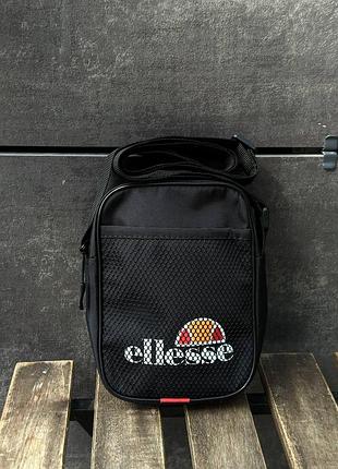 Месенджер ellesse невеликий чорний black, барсетка еліс, сумка через плече унісекс