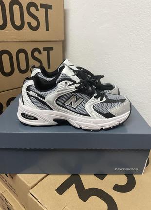 New balance 53о premium кроссовки25 беленс кожаные с сеткой демисезонные