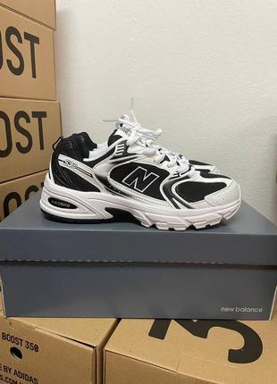 New balance 53о premium кроссовки25 беленс кожаные с сеткой демисезонные