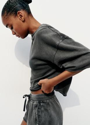 Сіра oversize футболка zara