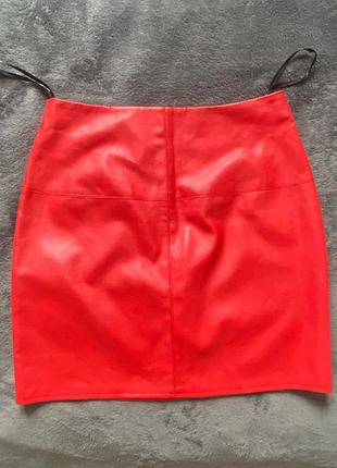Спідниця червона еко шкіра