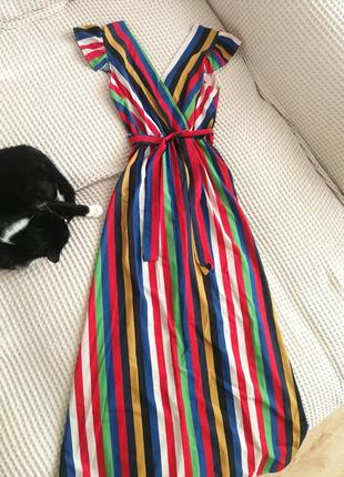 Длинное платье в полоску