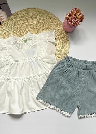 Комплект блузка и шорты блузка материал хлопок
шорти джинс