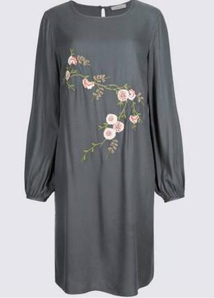 Віскозна сукня з вишивкою per una 16 розміру