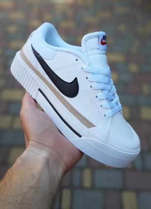 Nike court legacy білі з чорним